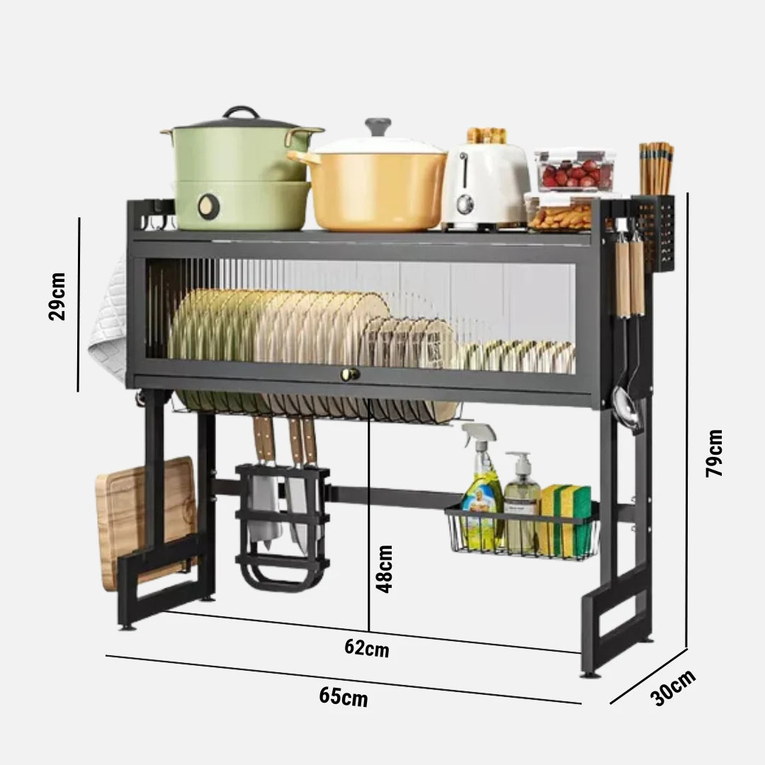 ESCURRIDOR DE PLATOS CON TAPA + GRATIS AFILADOR ⚡
